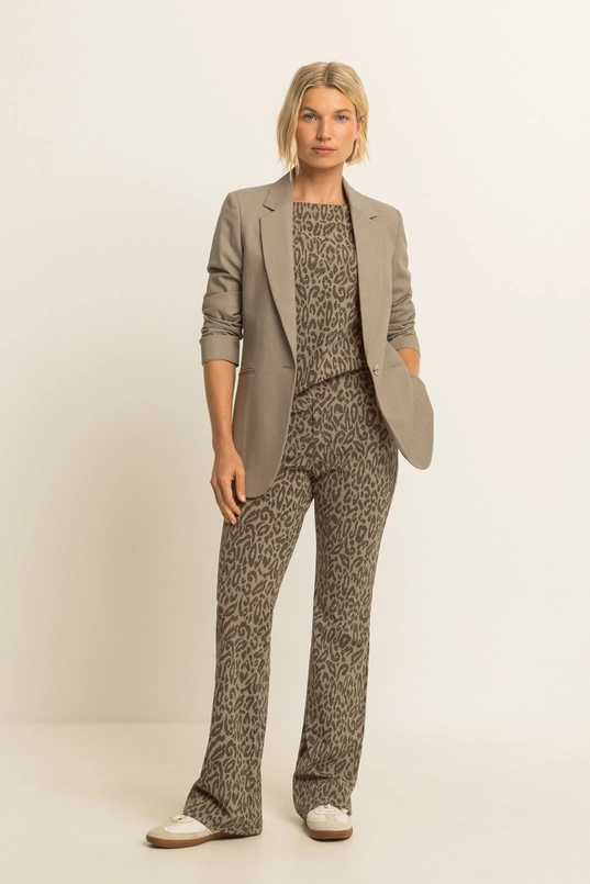 Jersey broek met uitlopende pijpen