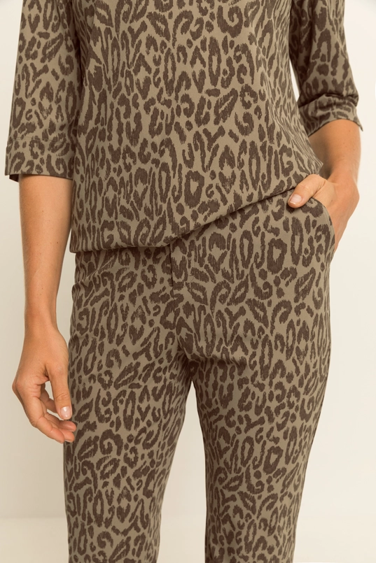Jersey broek met uitlopende pijpen
