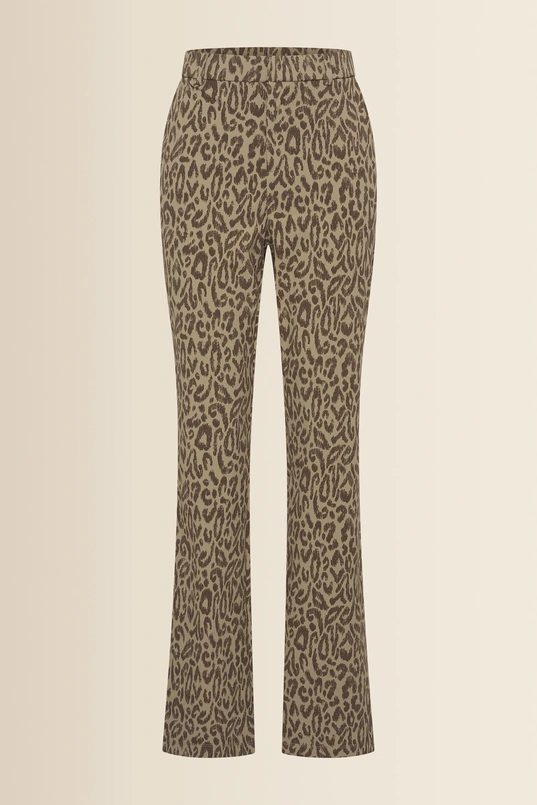 Jersey broek met uitlopende pijpen