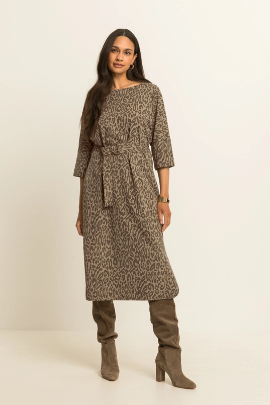 Jersey jurk met ceintuur