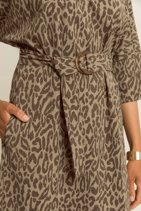 Jersey jurk met ceintuur