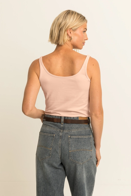 Jersey singlet met ronde hals