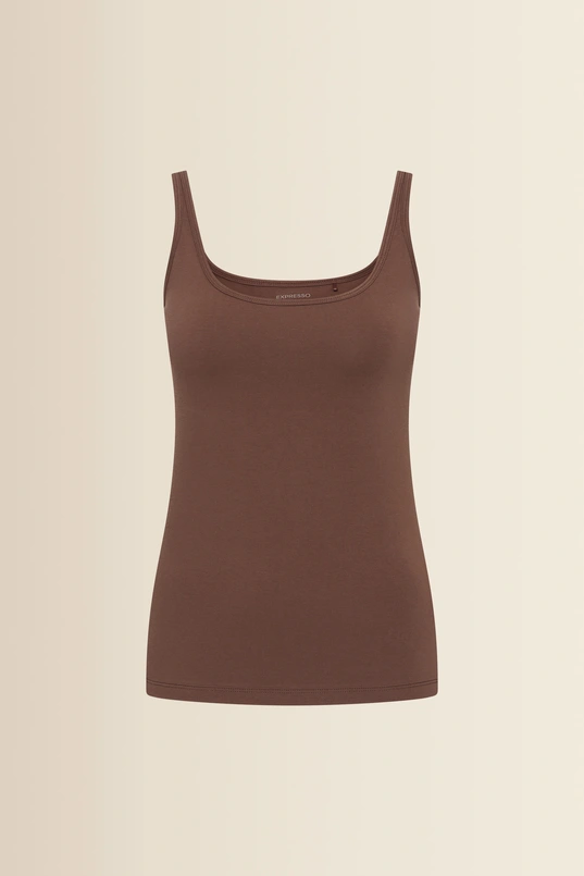 Jersey singlet met ronde hals