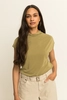 Jersey top met opstaande hals