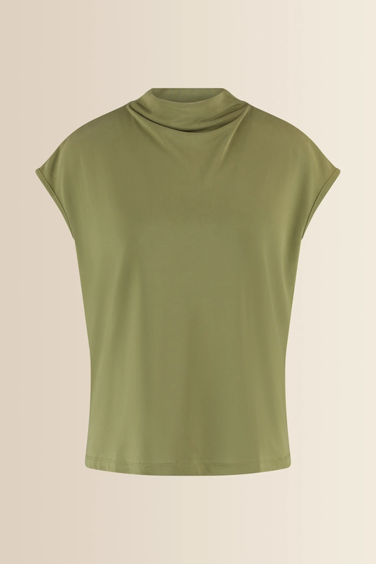 Jersey top met opstaande hals