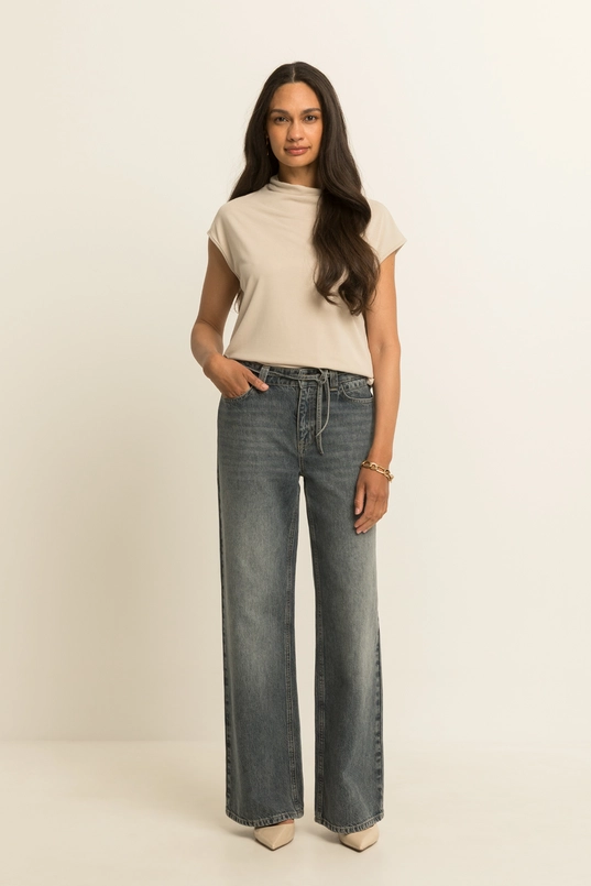 Jersey top met zachte col