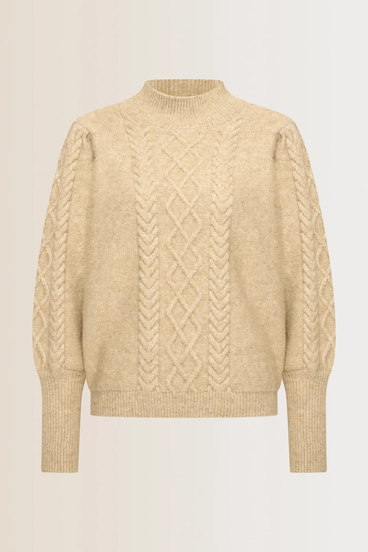 Kabeltrui met ballonmouwen