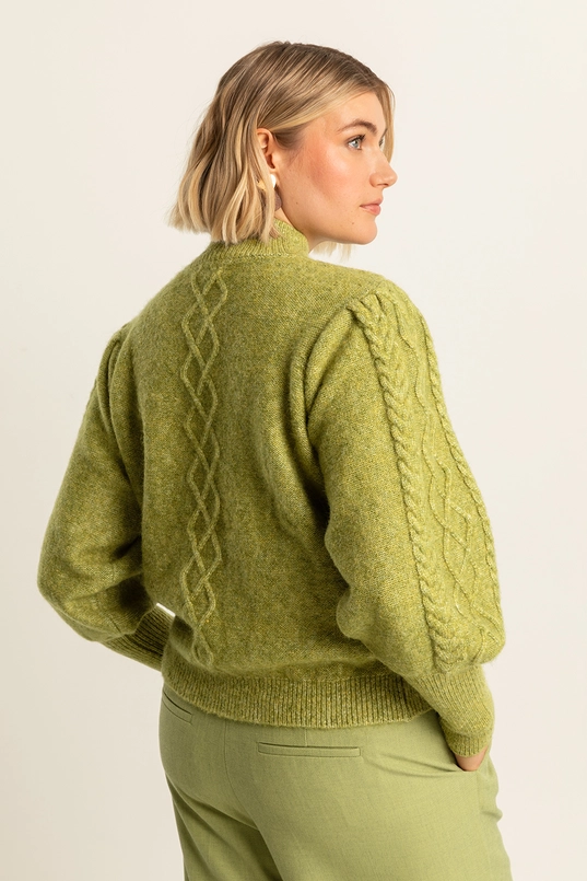 Kabeltrui met ballonmouwen