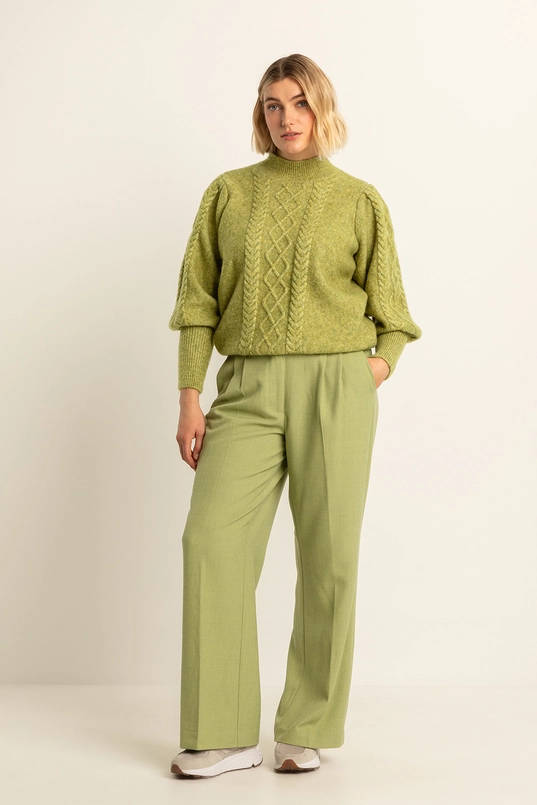 Kabeltrui met ballonmouwen