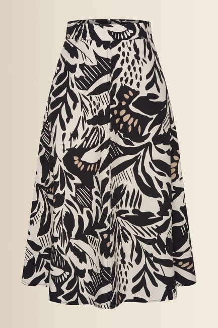 Katoenen A-lijn rok met print