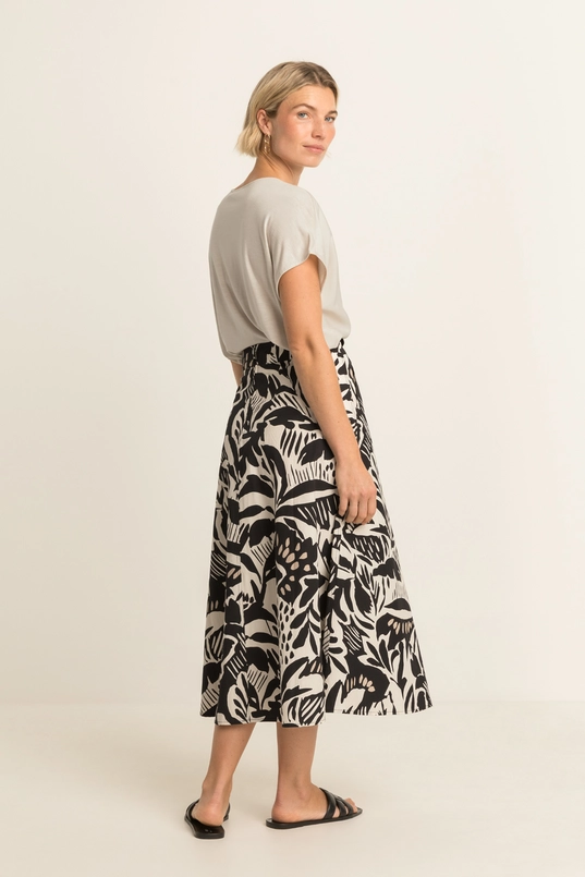 Katoenen A-lijn rok met print