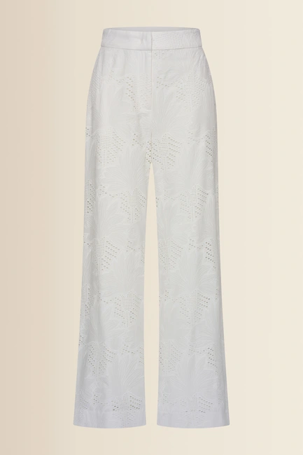 Katoenen broderie broek