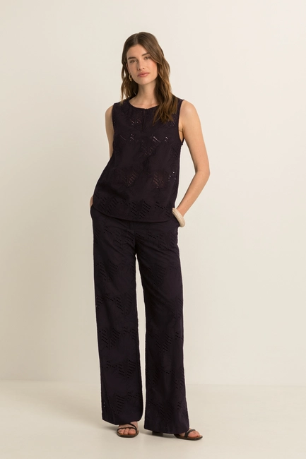 Katoenen broderie broek