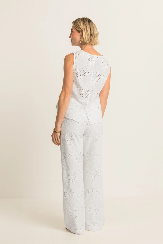 Katoenen broderie broek