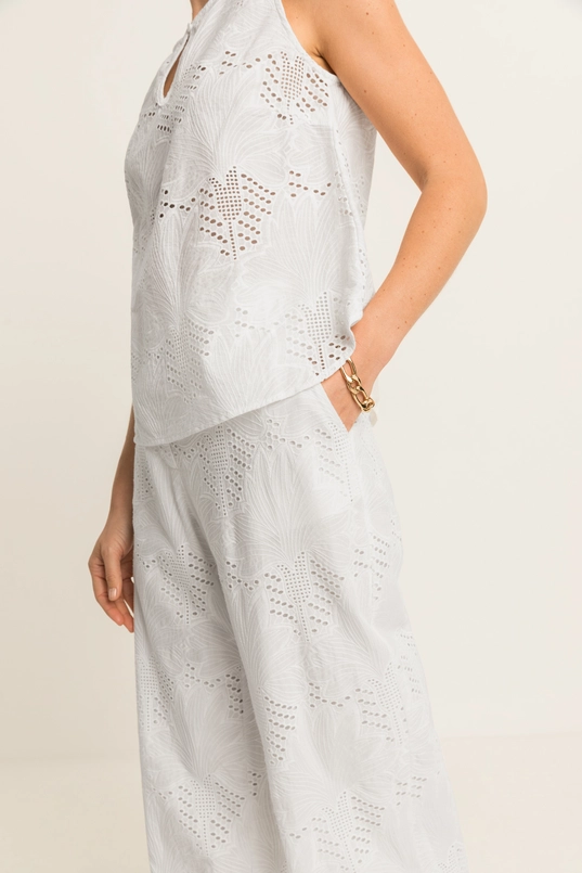 Katoenen broderie broek