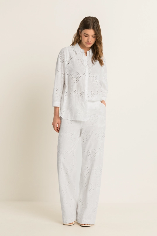 Katoenen broderie broek