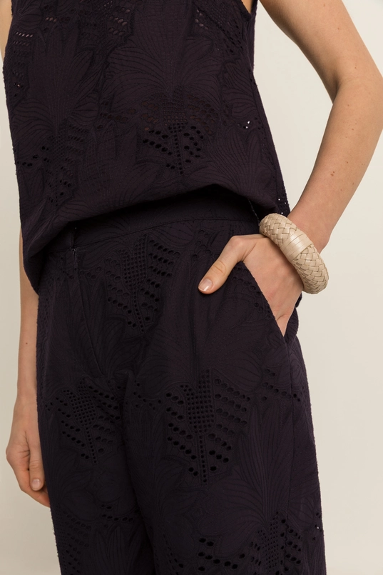 Katoenen broderie broek