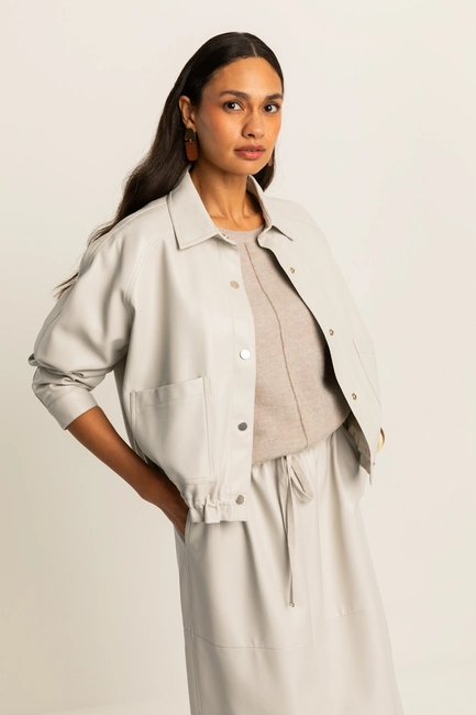 Kort faux leather jack