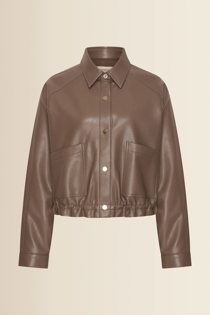 Kort faux leather jack