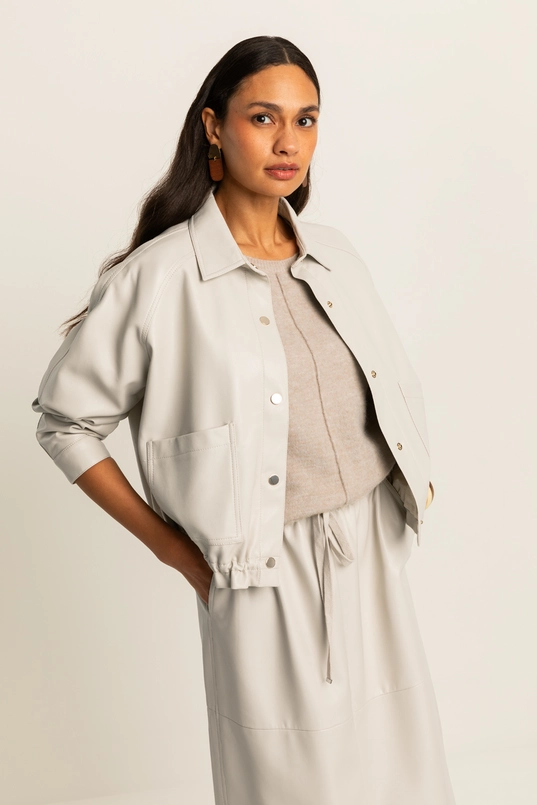 Kort faux leather jack