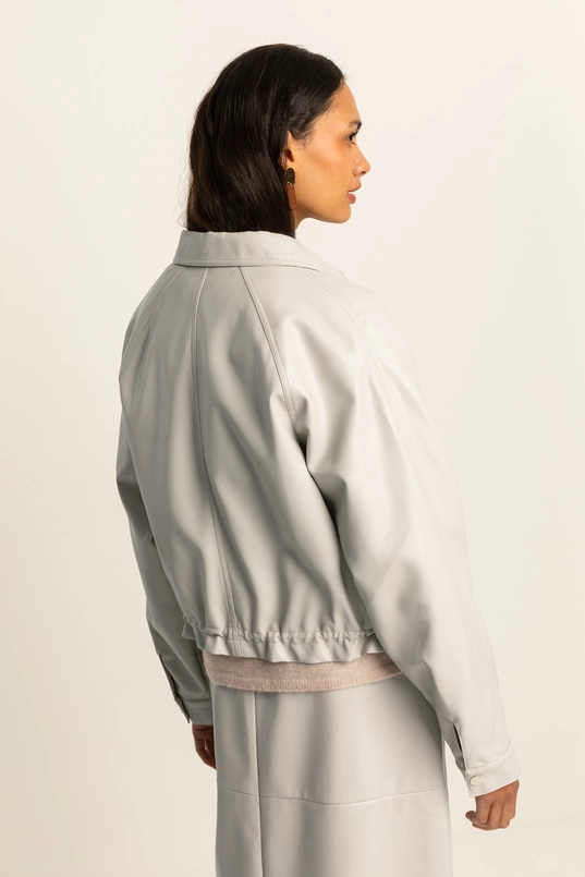 Kort faux leather jack