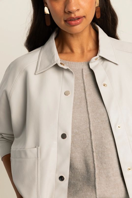 Kort faux leather jack