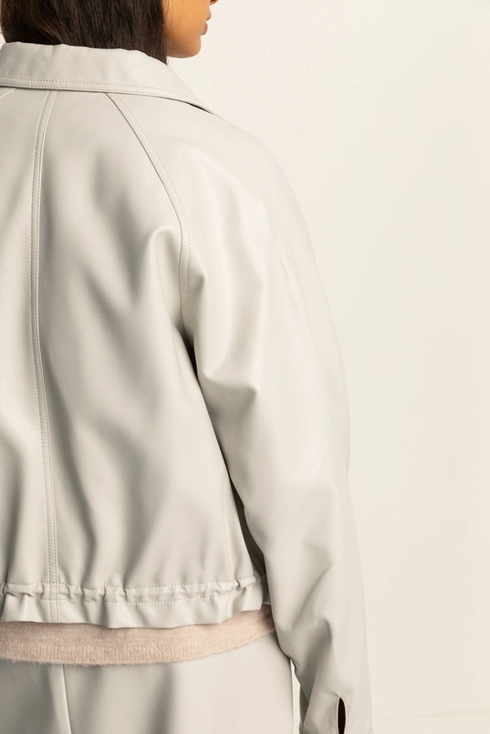 Kort faux leather jack