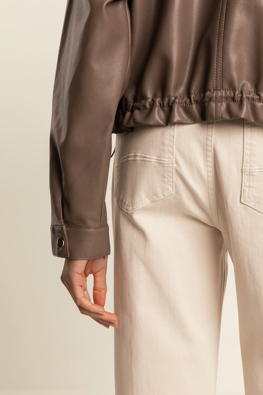 Kort faux leather jack