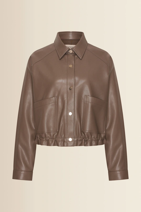 Kort faux leather jack