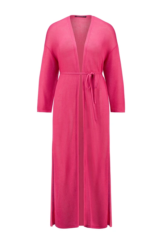 Lang fijngebreid vest