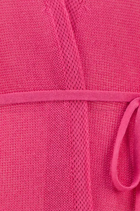 Lang fijngebreid vest