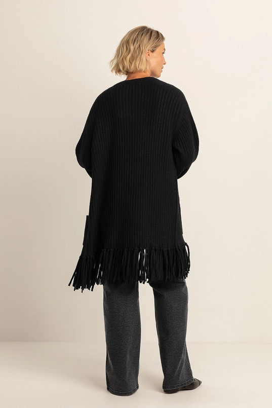 Lang vest met franjes