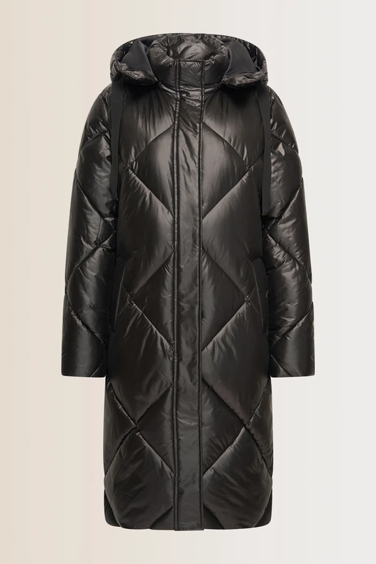 Lange gewatteerde jas