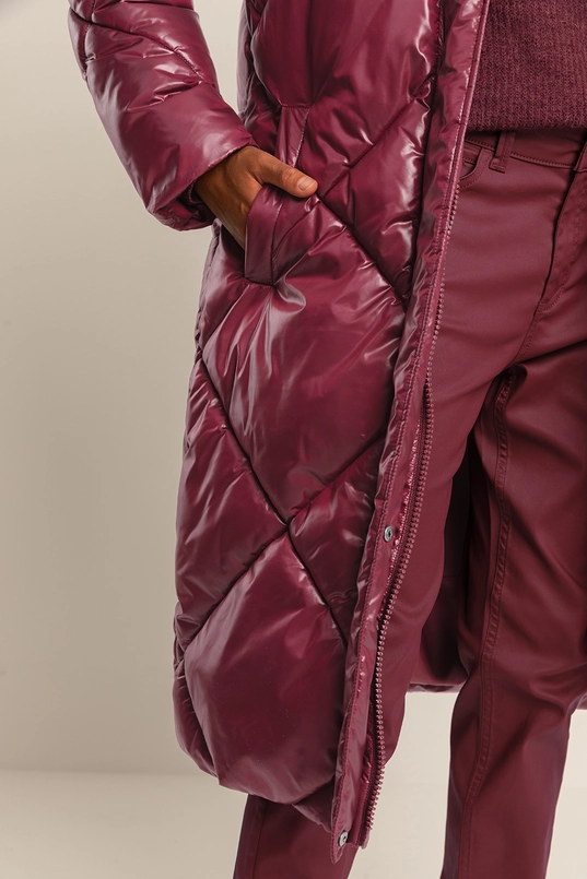 Lange gewatteerde jas