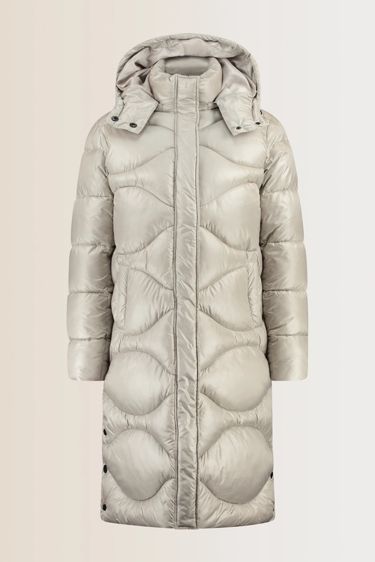 Lange gewatteerde jas