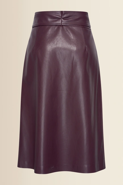 Leerlook rok met overslag