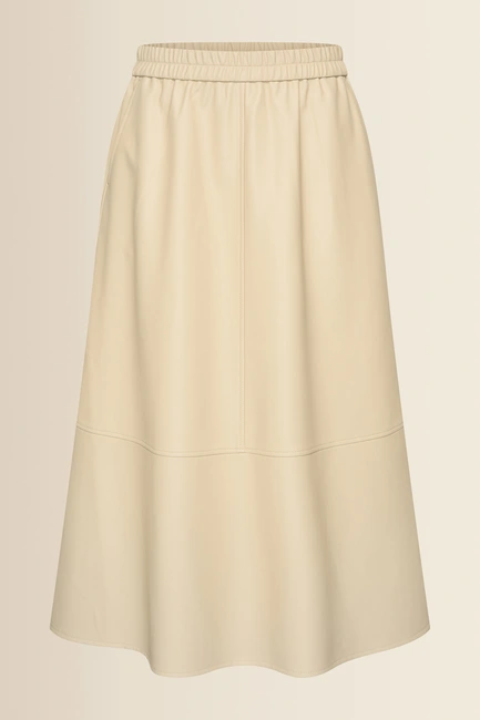Leerlook uitlopende rok