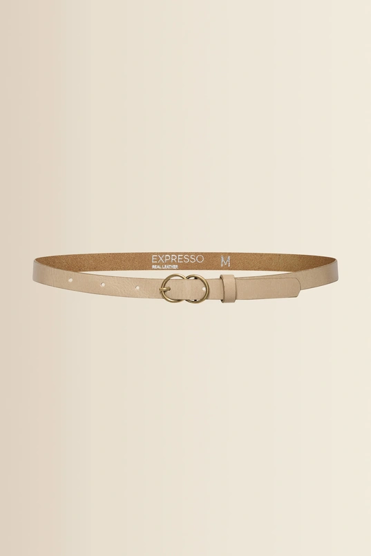 Leren riem met dubbele ringgesp