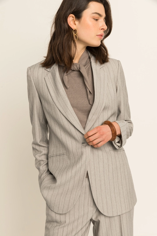 Losvallende blazer met krijtstreep