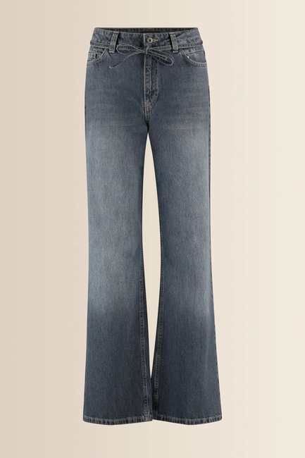Mid blue wide leg jeans