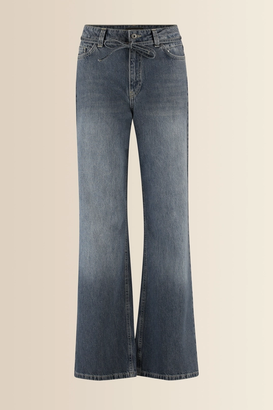 Mid blue wide leg jeans