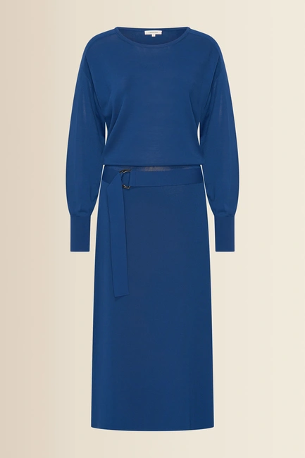 Midi-jurk met ceintuur