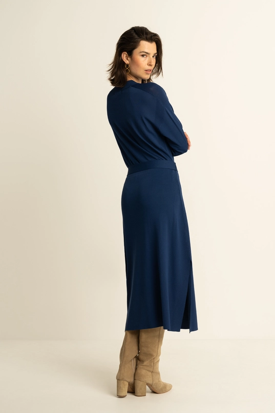 Midi-jurk met ceintuur