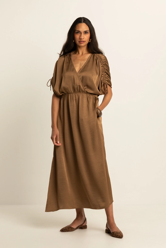 Midi-jurk met V-hals