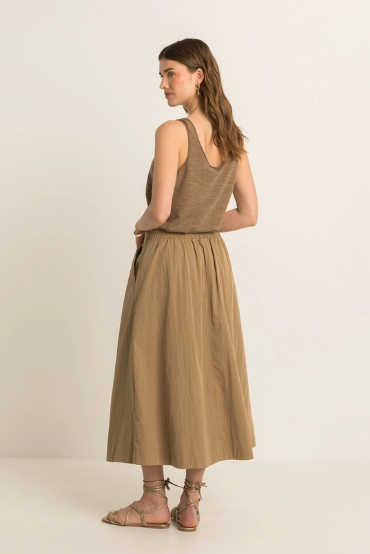 Midi-rok met ceintuur