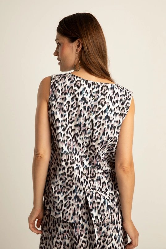 Mouweloze top met all-over print