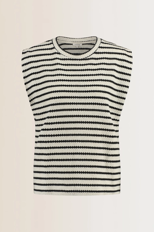 Mouwloze jersey top met structuurstreep