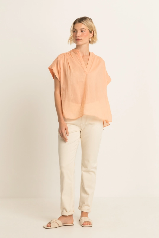 Mouwloze katoenen blouse