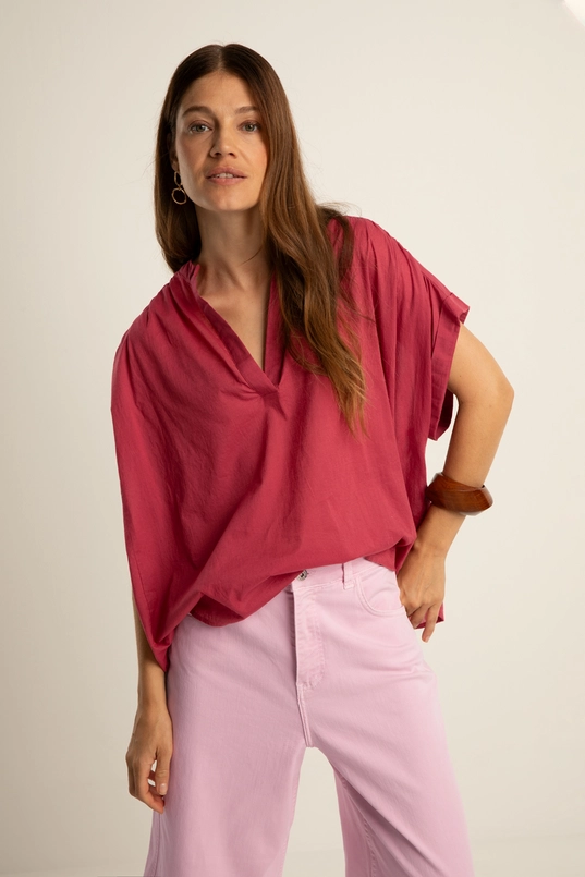 Mouwloze katoenen blouse