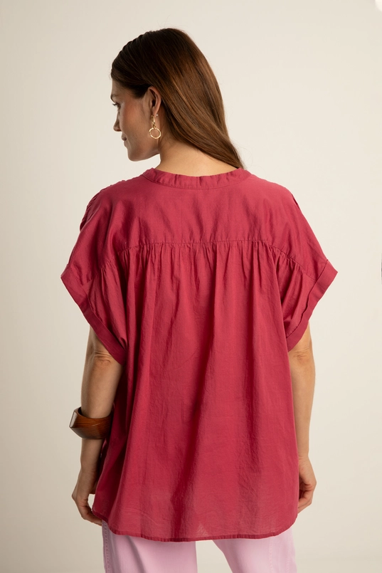 Mouwloze katoenen blouse